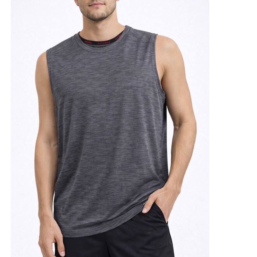 RBX‎ Tank Mens Medium  Athletic Top Heathered Gray Sleeveless Gym Workout